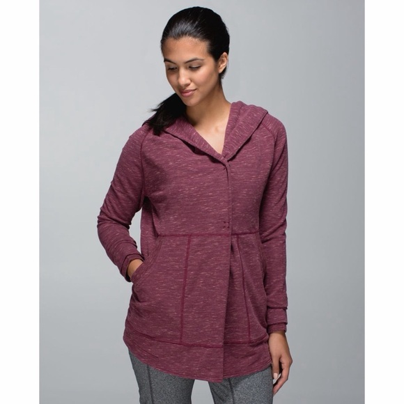 Lululemon Find Your Centre Wrap Hoodie - Heathered Marled Rust Berry - Picture 2 of 11